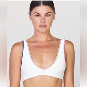 Acacia komala white bikini top with piping